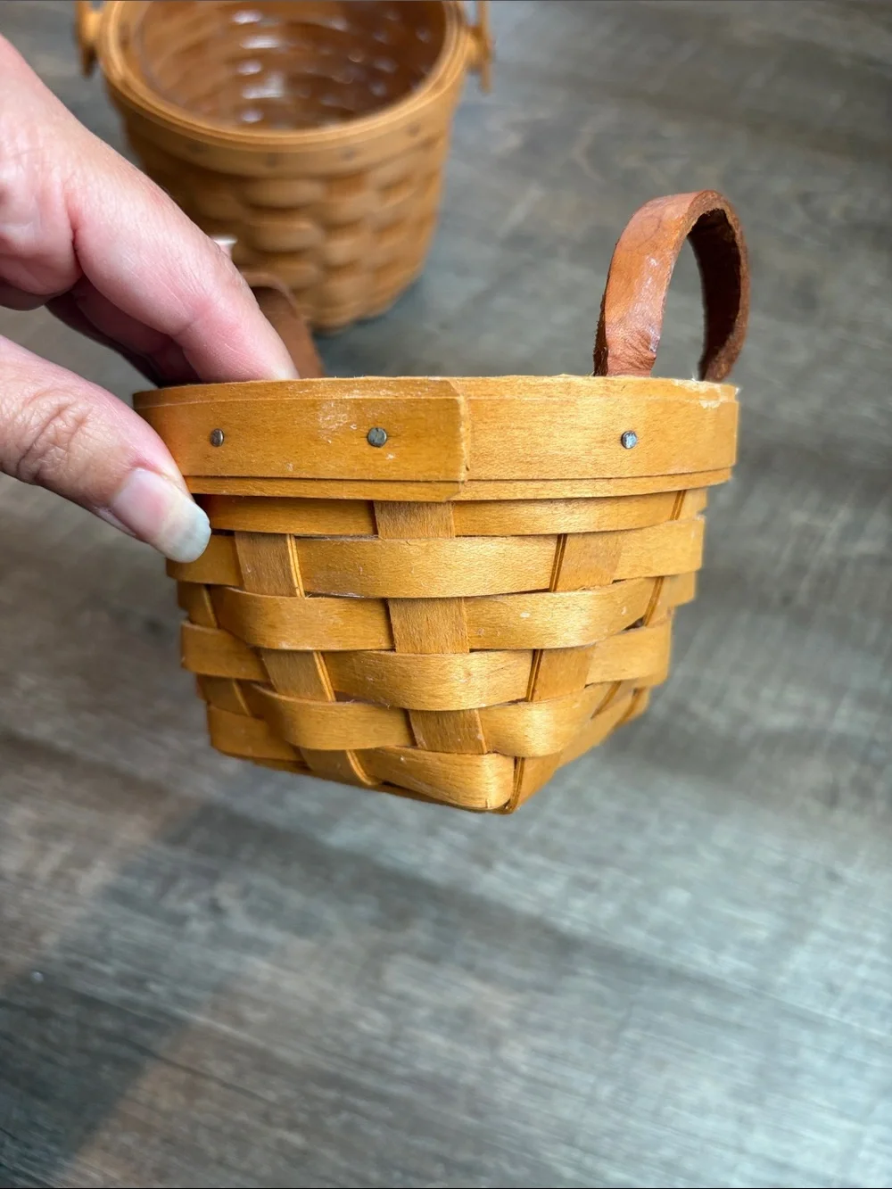 Longaberger Classic Woven Baskets Fruit Basket Handles & Protectors Set of 2
